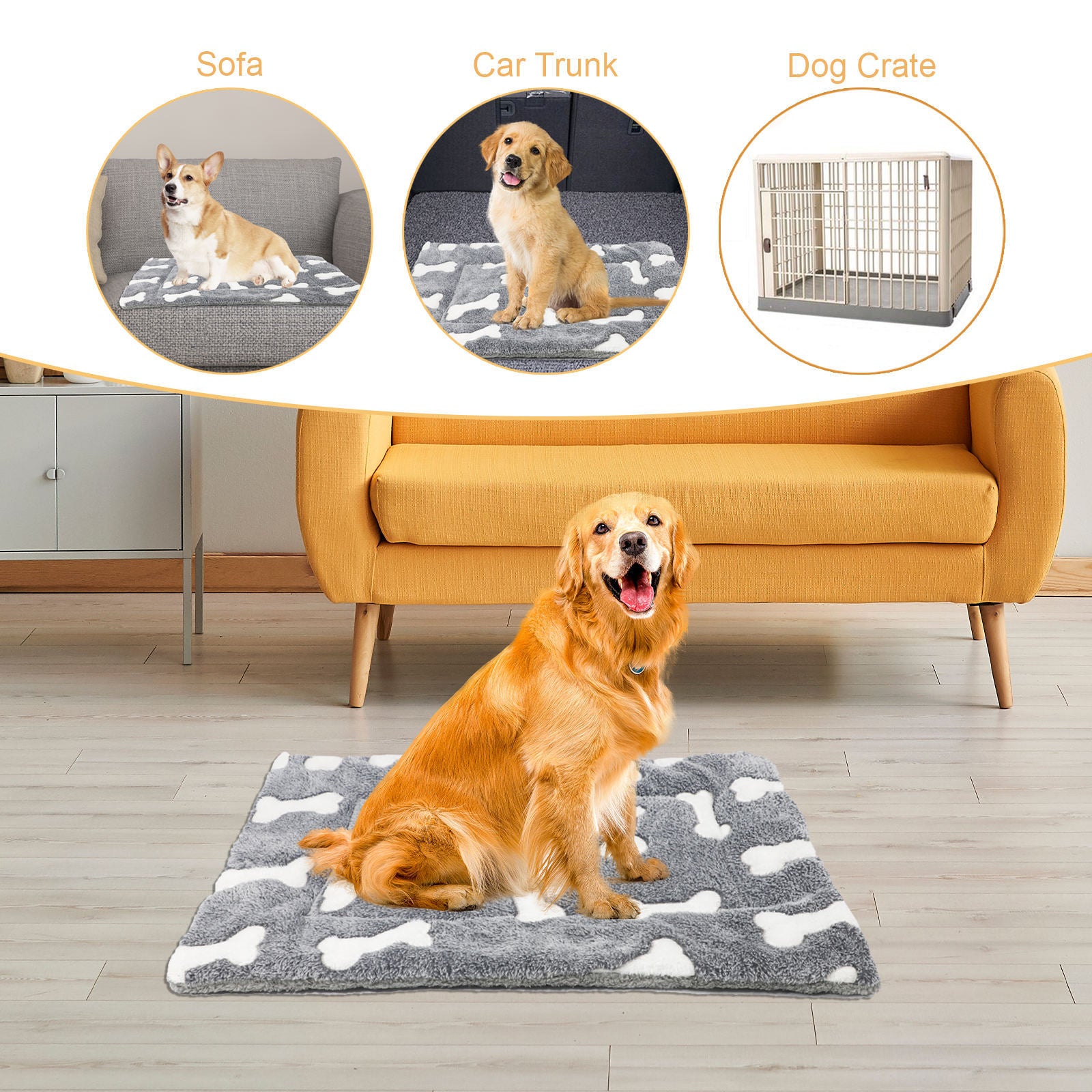 Self-warming Cat Bed Mat Washable Dog Bed Crate Mat Soft Pet | Other