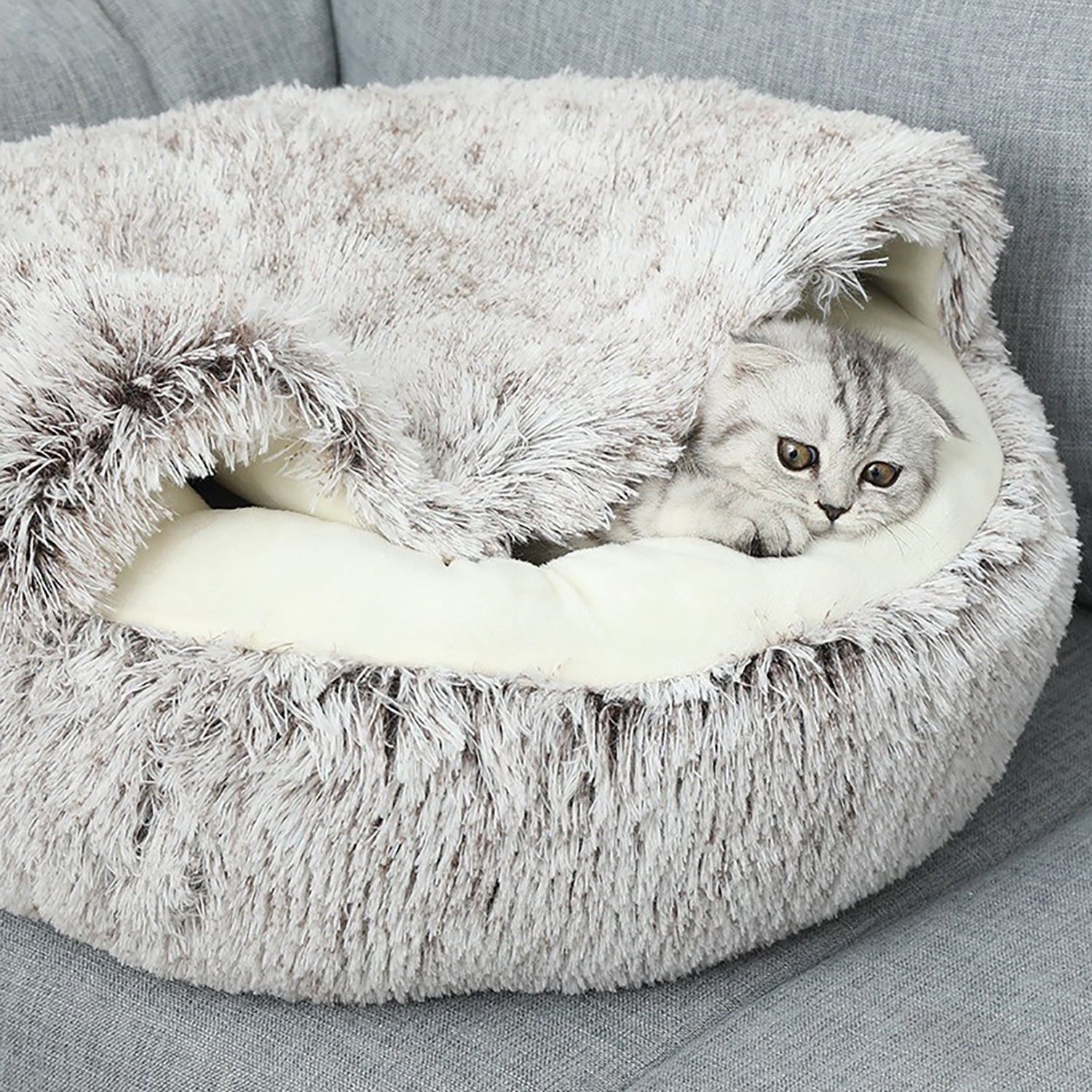 Luxurious Plush Round Cat Bed Cat Bed Round Soft Plush Burro | Other