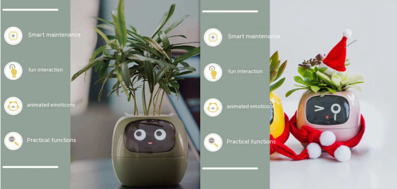 Smart Planter with AI Sensors – Interactive Plant Care with 49+ Expressions & Real-Time Monitoring