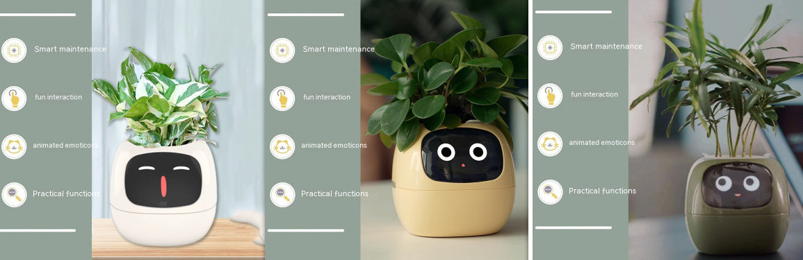 Smart Planter with AI Sensors – Interactive Plant Care with 49+ Expressions & Real-Time Monitoring