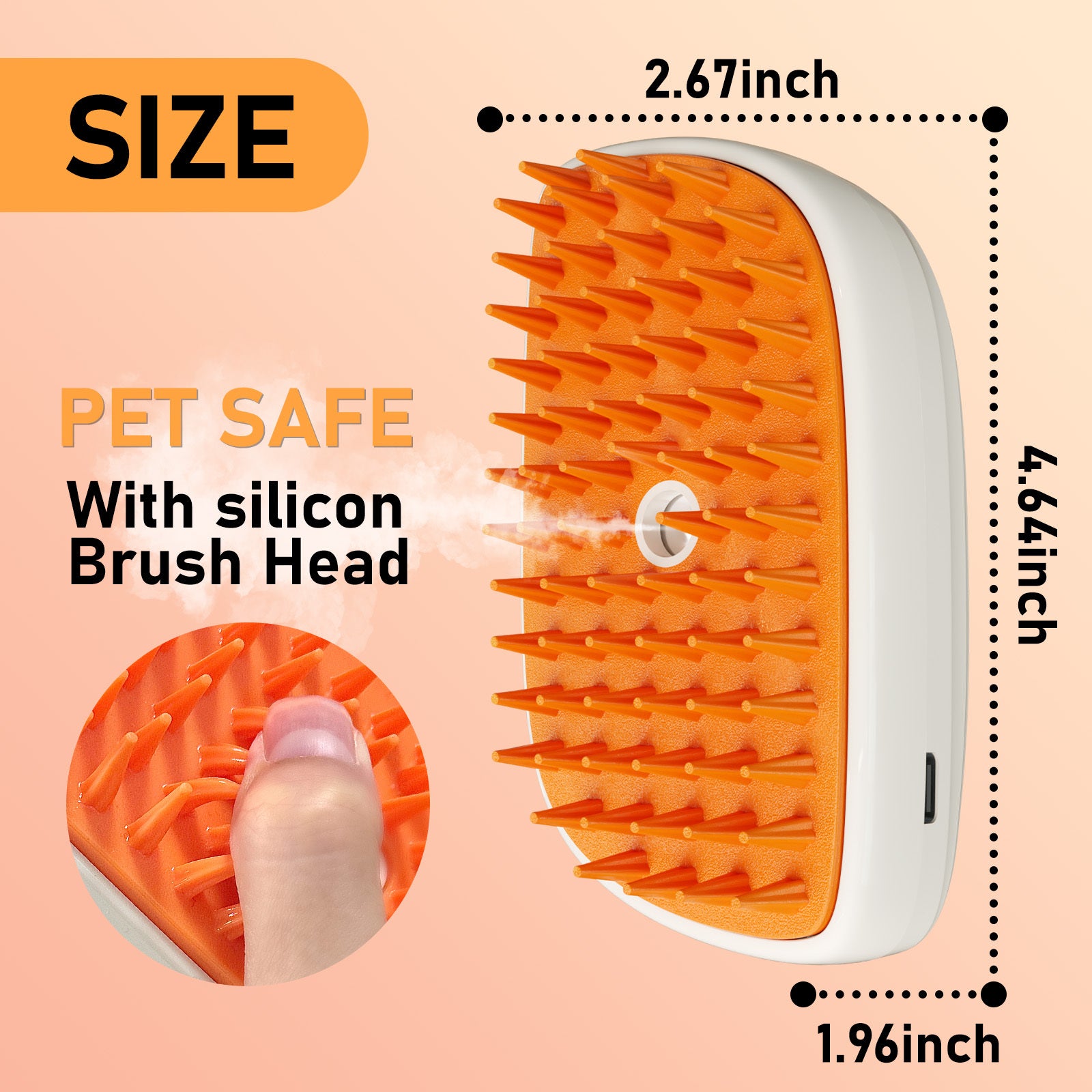4 In 1 Cat Steam Brush, Anti Static Shedding Spray Comb, Hai | Other