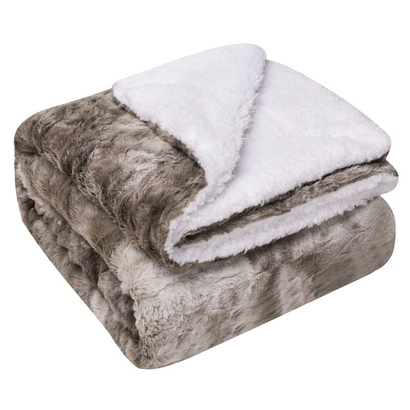 Thickened Flannel Lamb Wool Composite Double Blanket Leisure | Other