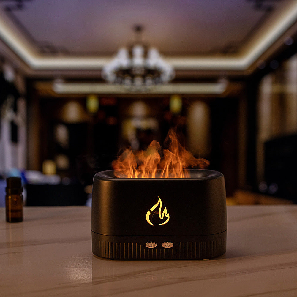 Flame Glow Aromatherapy Humidifier – 200ml Essential Oil Diffuser with Atmosphere Light