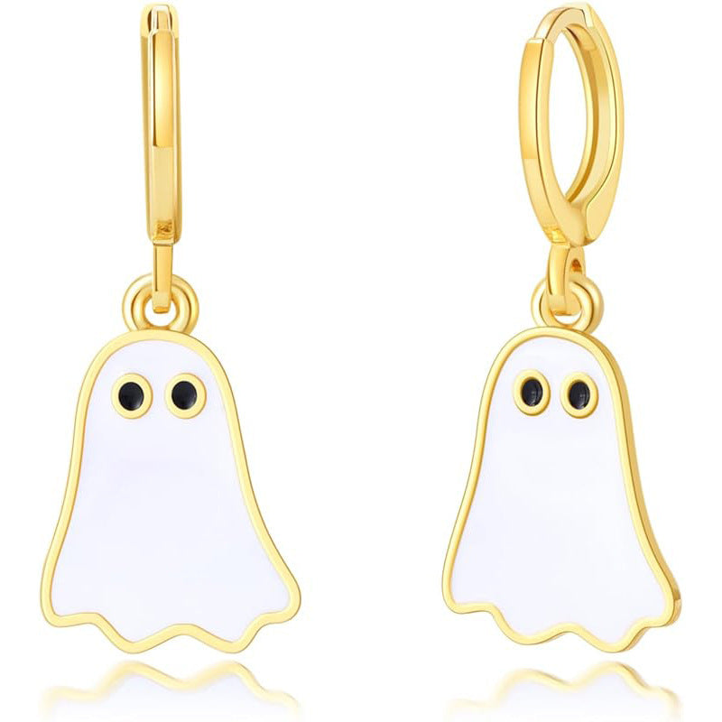 Halloween Ghost Earrings For Women Gold Ghost Huggie Hoop Ea | Jewelry & Accessories