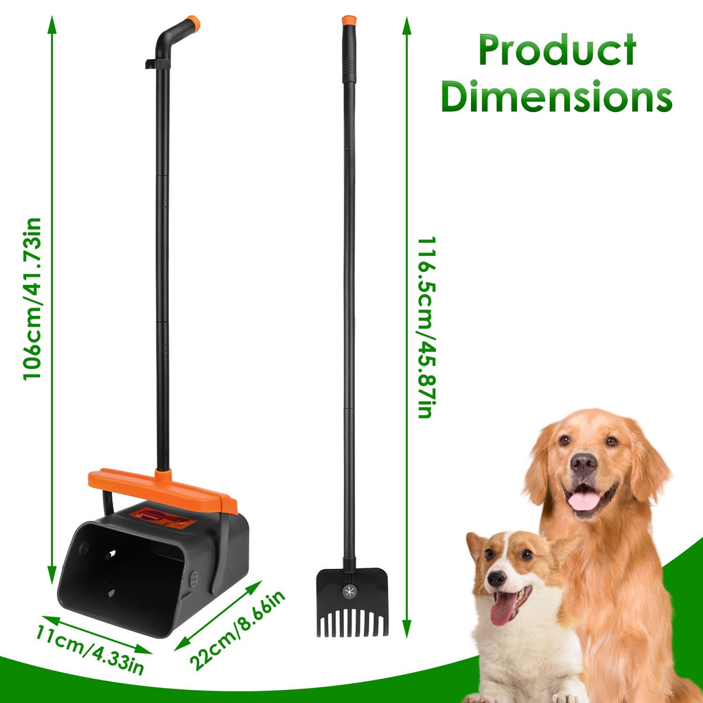 1set Pooper Scooper Kit Dog Poop Rake & Swiveling Bin Poop H | Other