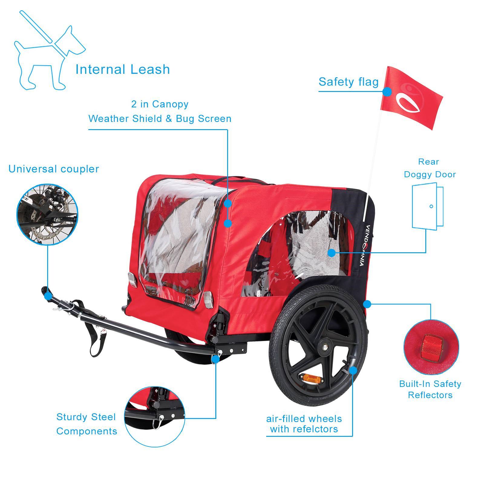 Bicycle Trailer For Pets Outdoor Foldable Dog Trailer With R | Other
