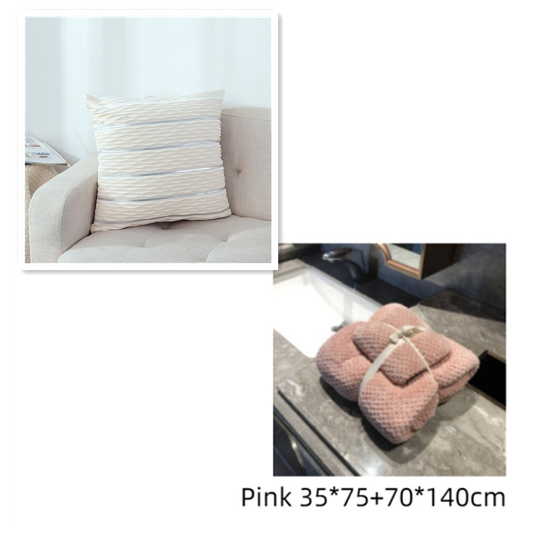 Simple Luxury Striped Velvet Pillow Cover Pillow Cushion Cov | Other