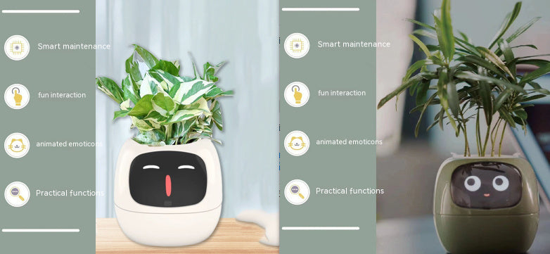 Smart Planter with AI Sensors – Interactive Plant Care with 49+ Expressions & Real-Time Monitoring