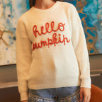 Women's Halloween Contrast Color Embroidery Crew Neck Pullov | Other