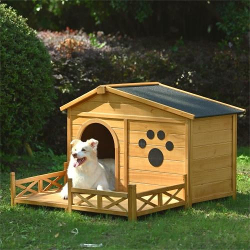48 Wooden Dog House Outdoor With Porch, Dog Kennel With Wate | Other
