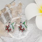 Colorful Hummingbird Full Diamond Pendant Earrings | Jewelry & Accessories