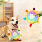 Cartoon Plush Flying Disc Toy Dog For Outdoor Play, Bite-res | Electronic Learning Toys