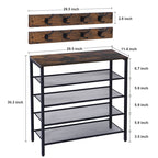 4-tier Shoe Rack With Grid Rack Wooden Rustic Foyer Shoe Rac | Other