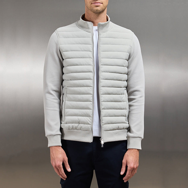 Lightweight Stand Collar Coat For Men Fashion Stitching Knit | Other