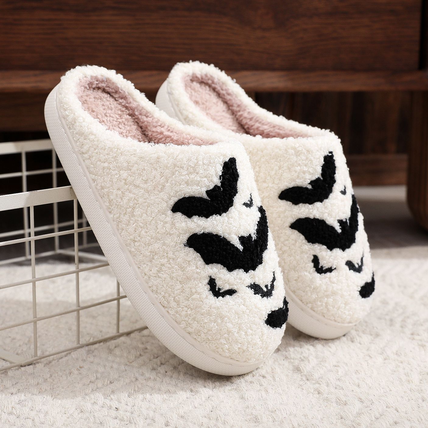 Funny Bat Slipper Halloween Pumpkin Flat Indoor House Shoes | Shoes