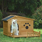 48 Wooden Dog House Outdoor With Porch, Dog Kennel With Wate | Other