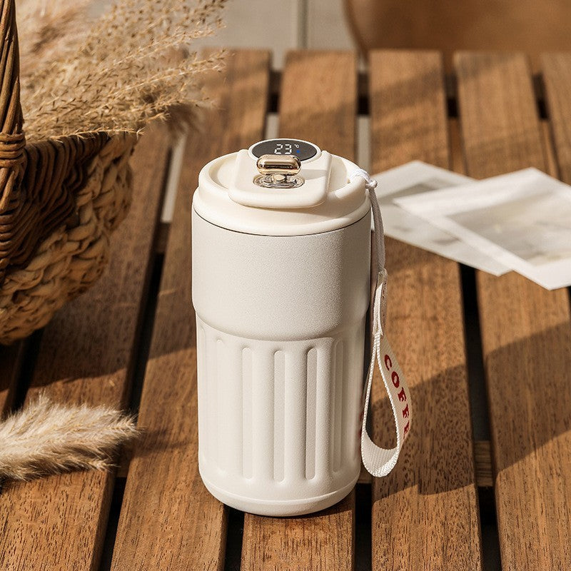 Smart Digital Thermal Bottle – 450ml Stainless Steel Insulated Coffee Mug with LED Temperature Display