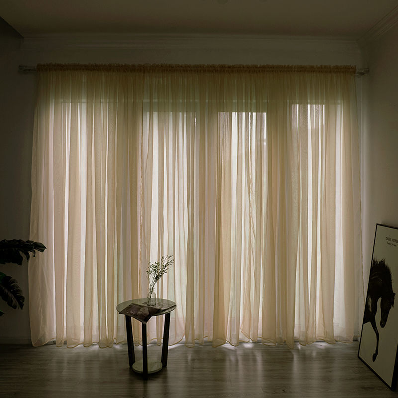 Simple And Modern Balcony Solid Color Gauze Curtain | Other