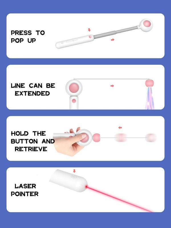 Retractable Laser Cat Stick Toy Cat Toy Ballskitten Playing | Electronic Learning Toys
