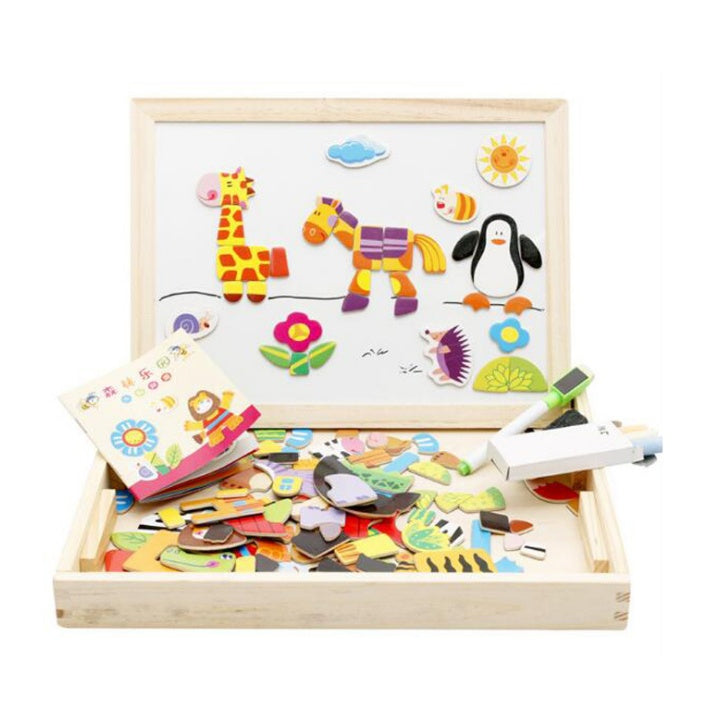 Children's Magnetic Jigsaw Puzzle Toy Cute Cartoon Animal Ji | Electronic Learning Toys