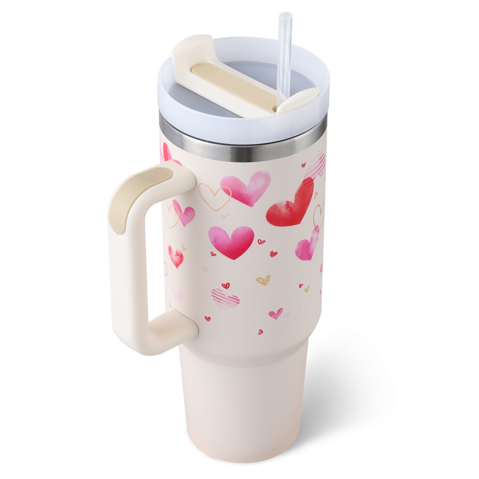 40 Oz Tumbler With Handle Straw Insulated, Stainless Steel S | Other