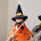 Halloween Mesh Broom Girl Angel Christmas Tree Pendant | Other