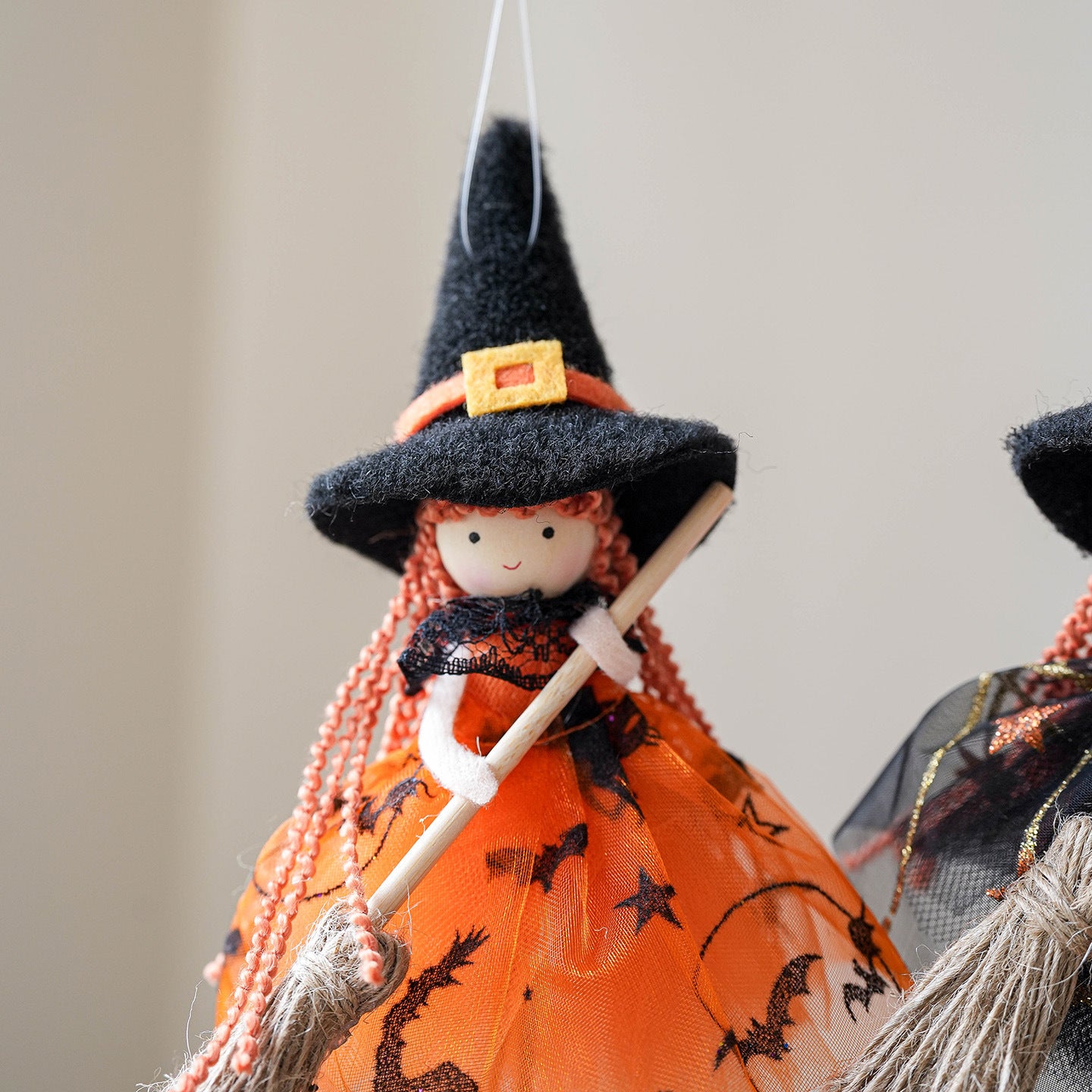 Halloween Mesh Broom Girl Angel Christmas Tree Pendant | Other