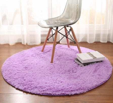 Fluffy Round Rug Carpets For Living Room Decor Faux Fur Carp | Other