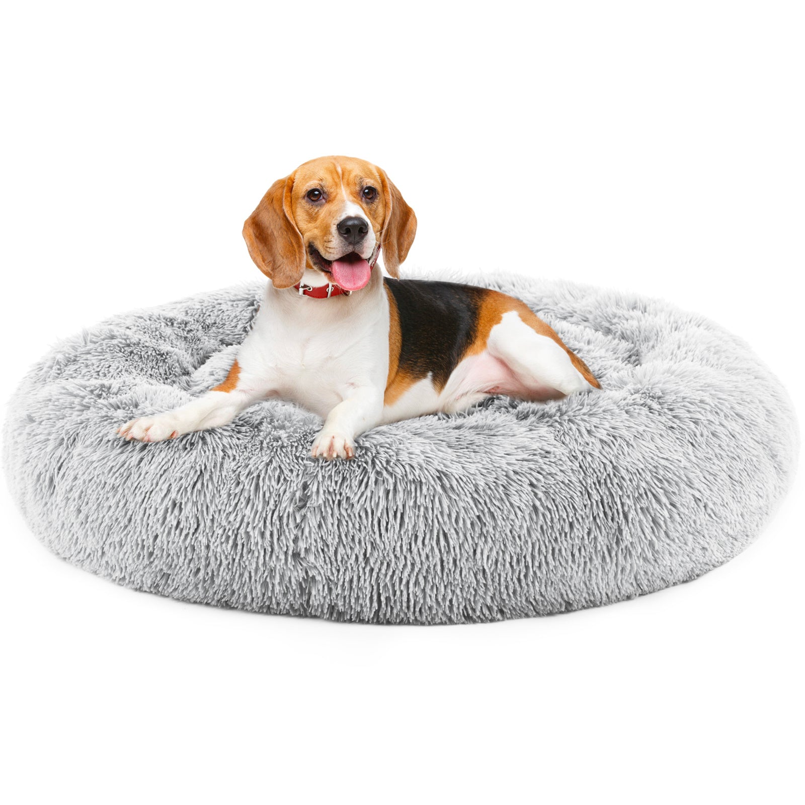 24 Inch Anti-slip Round Fluffy Plush Faux Fur Cat Bed, Fits | Other