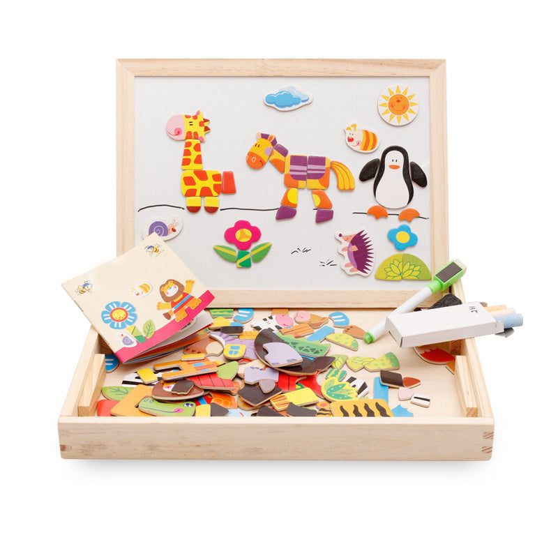 Children's Magnetic Jigsaw Puzzle Toy Cute Cartoon Animal Ji | Electronic Learning Toys