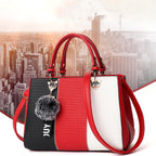 Women Hairball Ornaments Totes Patchwork Handbag Party Purse | Luggage & Bags