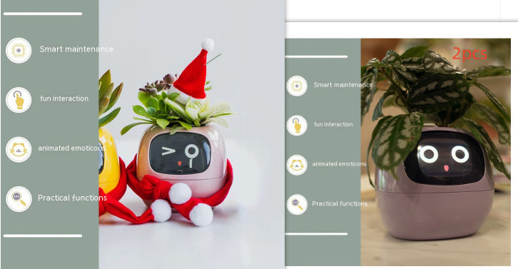 Smart Planter with AI Sensors – Interactive Plant Care with 49+ Expressions & Real-Time Monitoring