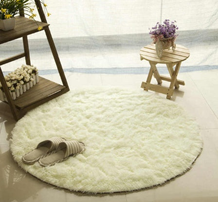 Fluffy Round Rug Carpets For Living Room Decor Faux Fur Carp | Other