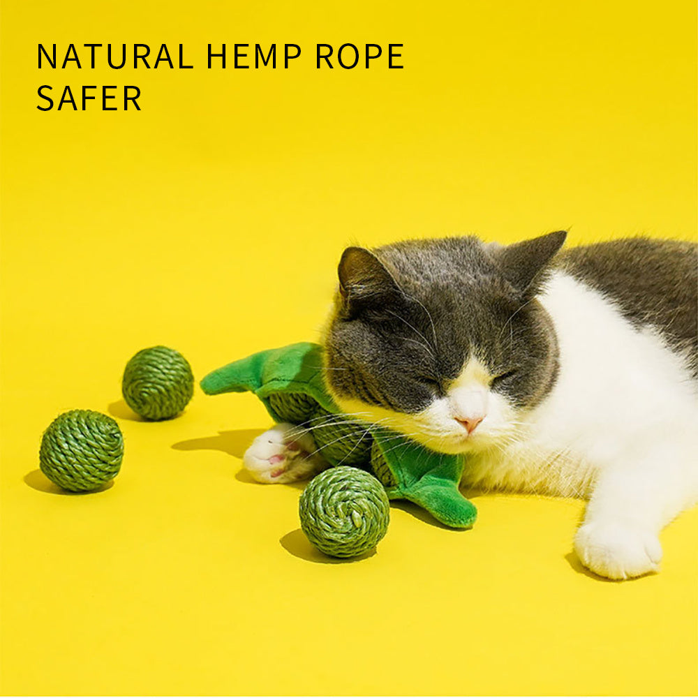 3pcs Cat Toy Balls, Interactive Pet Play Balls Sisal Rope Sc | Electronic Learning Toys