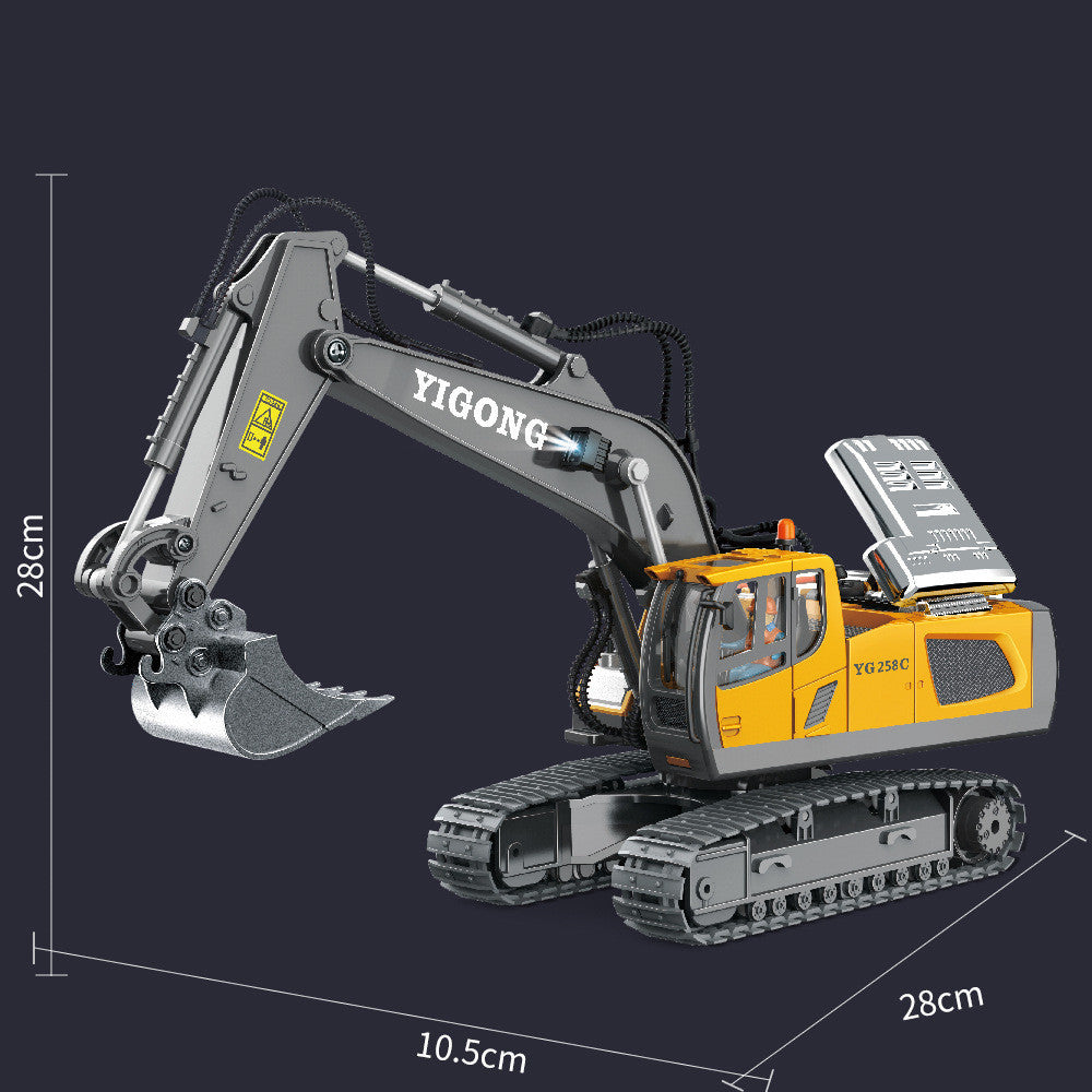 Children's Simple Alloy Charging Excavator Toy Car | Electronic Learning Toys