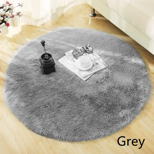 Fluffy Round Rug Carpets For Living Room Decor Faux Fur Carp | Other