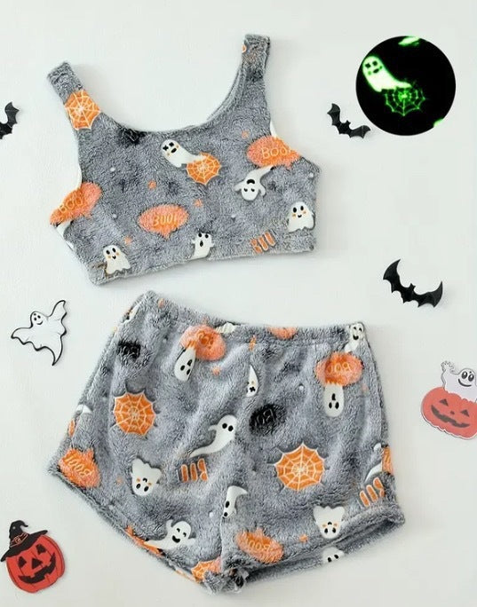 Women's Halloween Luminous Flannel Pajamas | Other