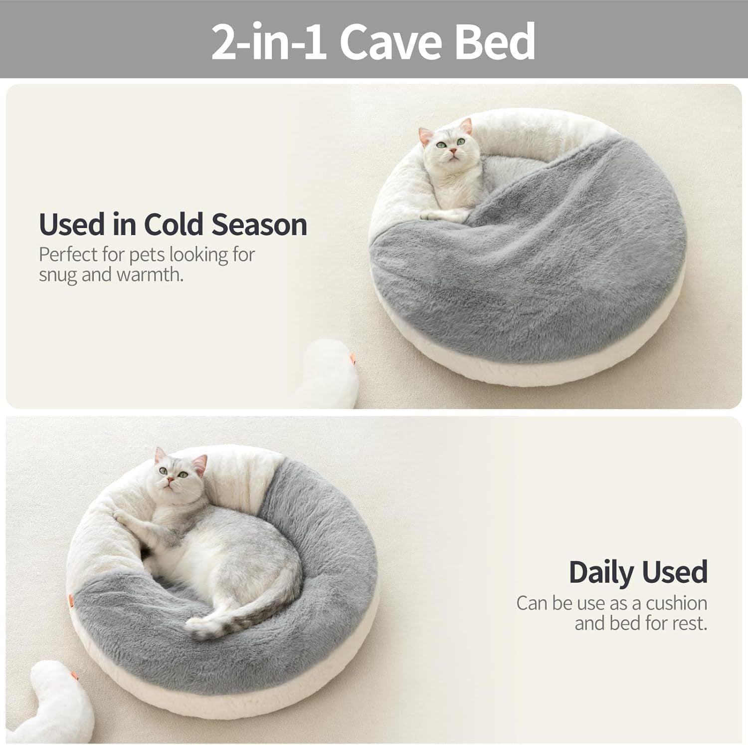 Mewoofun Enclosed Cat Bed Cave - Washable Pet Bed With Blank | Other