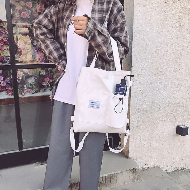 Harajuku Canvas Bags Students Handbag With Pockets Preppy Bu | Luggage & Bags