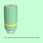 Mini USB Rechargeable Vacuum Sealer Pump – Portable Food & Clothes Saver with Storage Bags