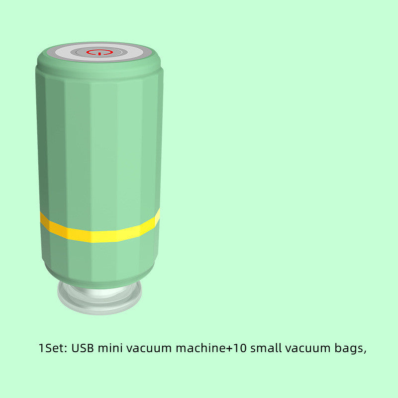 Mini USB Rechargeable Vacuum Sealer Pump – Portable Food & Clothes Saver with Storage Bags