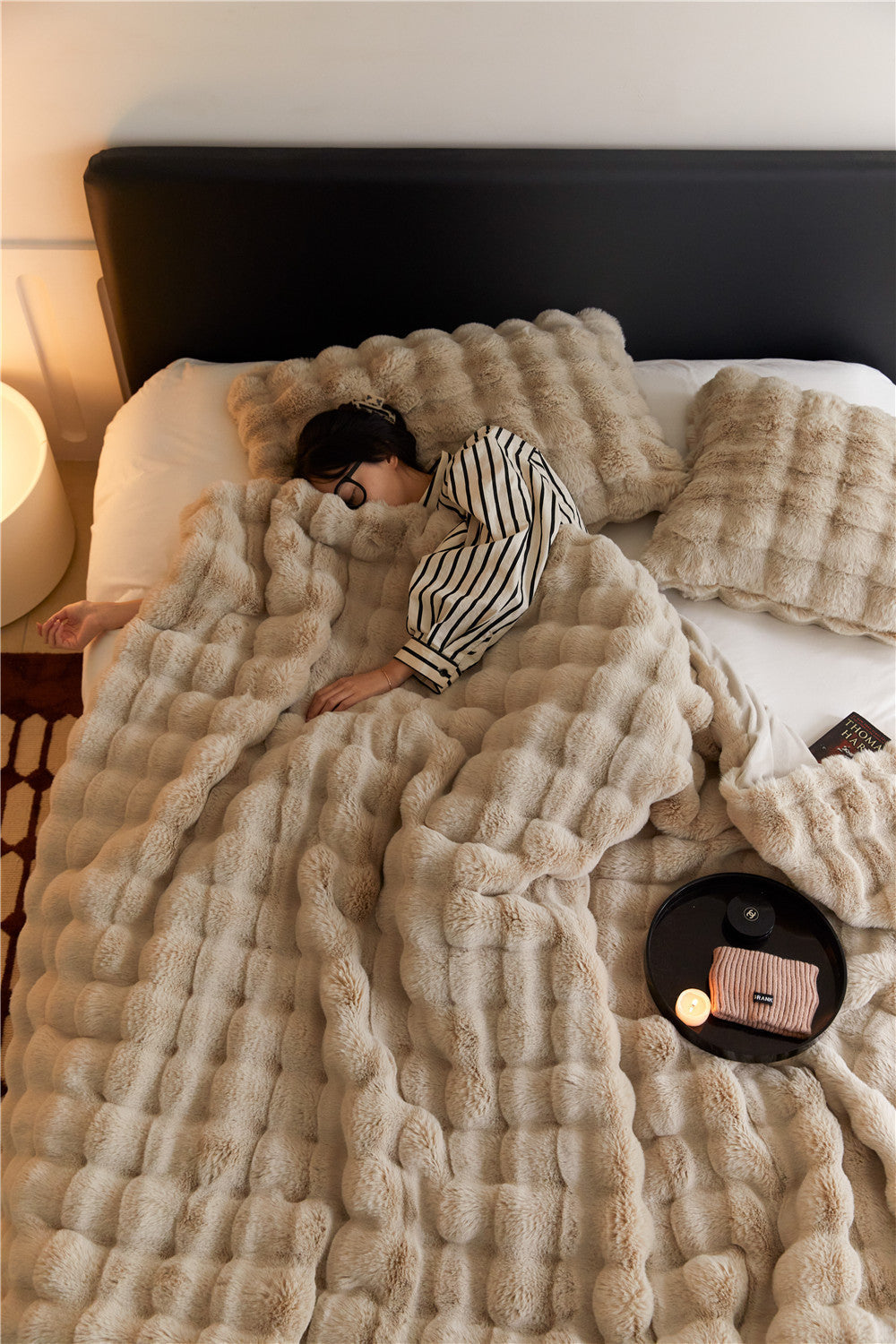 Polyester Carpet Rabbit Bubble Velvet Thickened Nap Blanket | Other