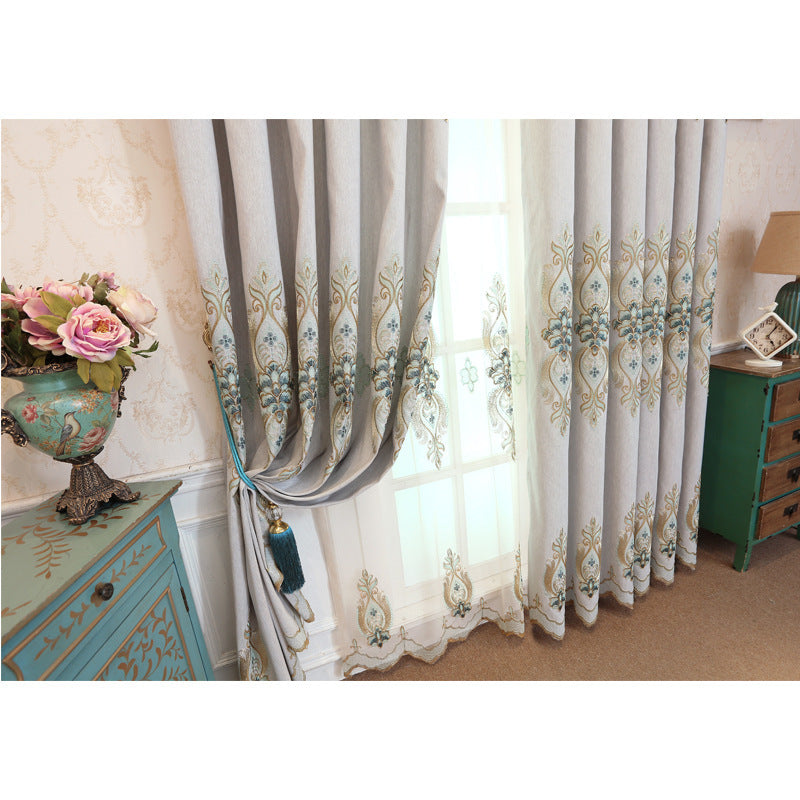 Slub Cotton Embroidery Curtain Fabric | Other