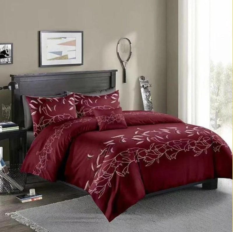 Three-piece Simple Plain Black Printing Bedding Set | Other