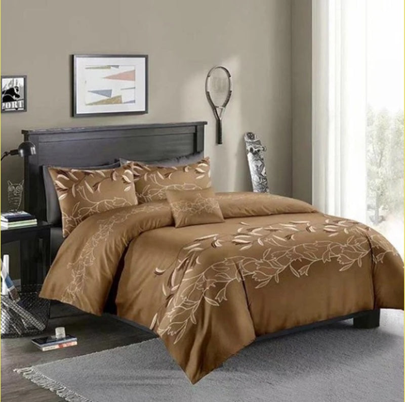 Three-piece Simple Plain Black Printing Bedding Set | Other