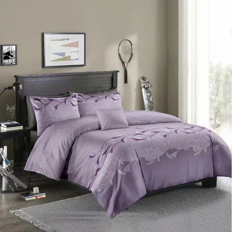Three-piece Simple Plain Black Printing Bedding Set | Other