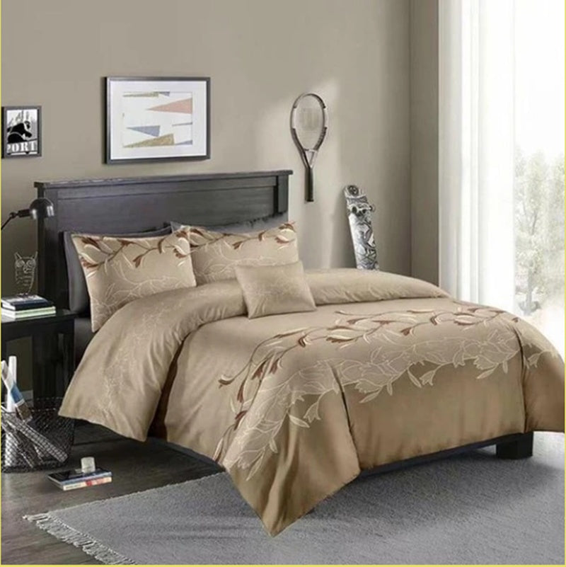 Three-piece Simple Plain Black Printing Bedding Set | Other