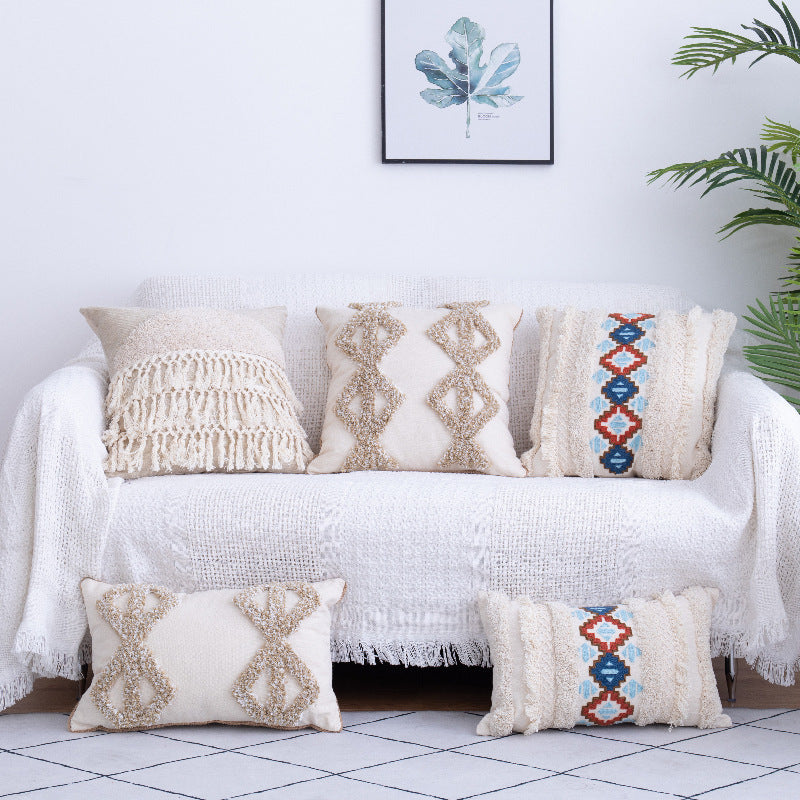 Tufted Throw Pillow Moroccan Fringed Waist Pillow Case | Jewelry & Accessories