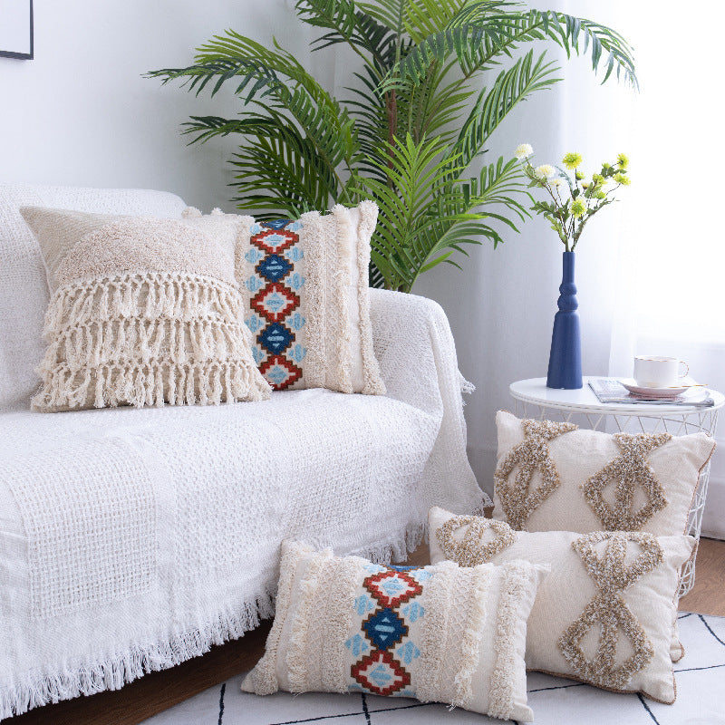 Tufted Throw Pillow Moroccan Fringed Waist Pillow Case | Jewelry & Accessories