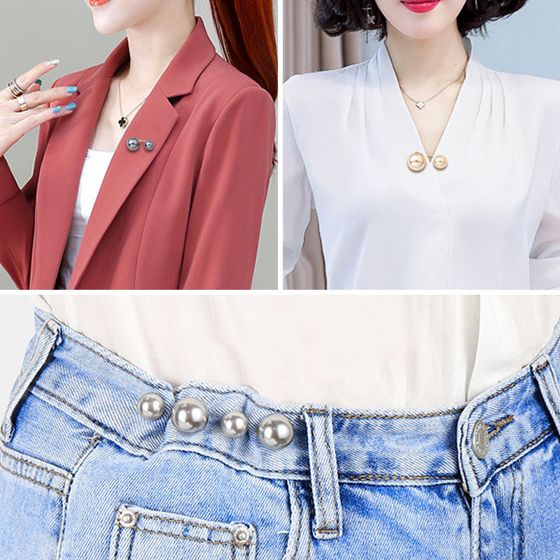 Anti-light Brooch Skirt Waist Button Nail Pearl | Other